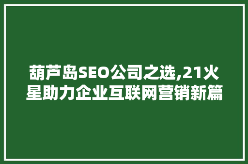 葫芦岛SEO公司之选,21火星助力企业互联网营销新篇章