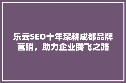 乐云SEO十年深耕成都品牌营销，助力企业腾飞之路