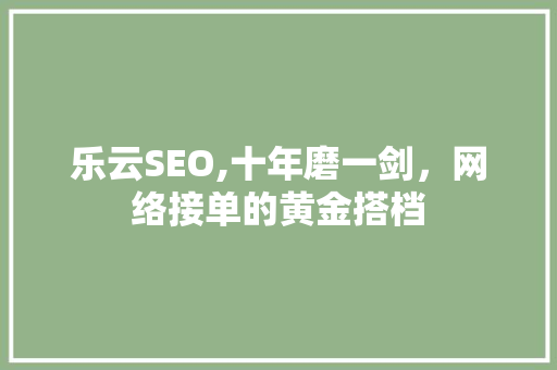 乐云SEO,十年磨一剑，网络接单的黄金搭档
