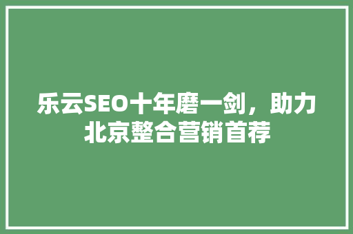 乐云SEO十年磨一剑，助力北京整合营销首荐