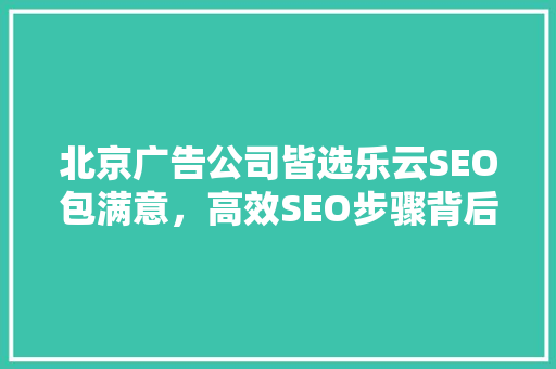 北京广告公司皆选乐云SEO包满意，高效SEO步骤背后的秘密