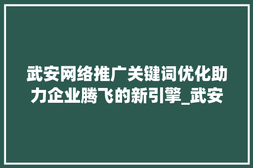 武安网络推广关键词优化助力企业腾飞的新引擎_武安网络推广关键词优化