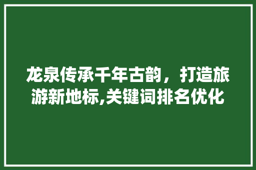 龙泉传承千年古韵，打造旅游新地标,关键词排名优化之路_龙泉关键词排名优化