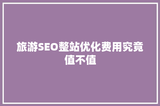 旅游SEO整站优化费用究竟值不值