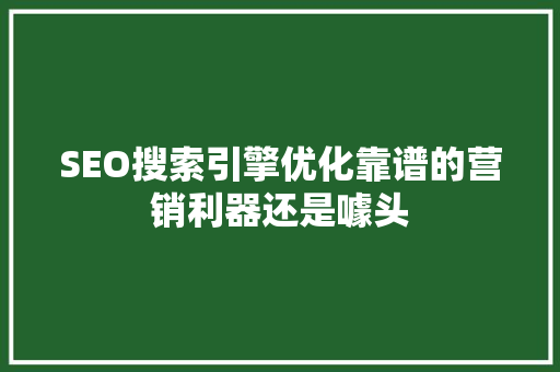SEO搜索引擎优化靠谱的营销利器还是噱头